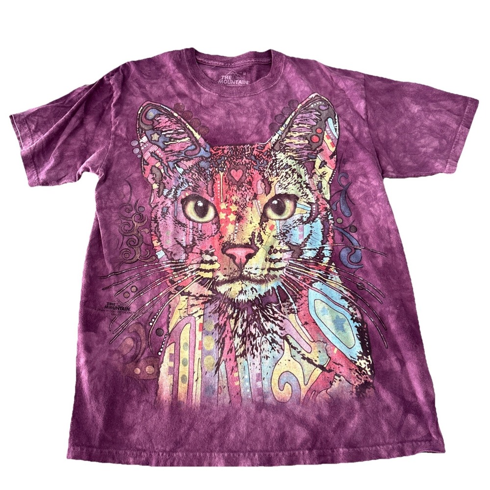 The Mountain Purple Tie-Dye Cat Graphic Tee